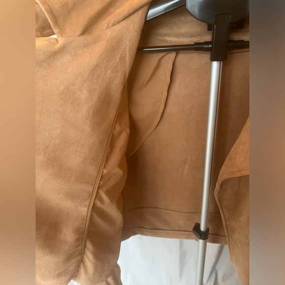 Tan Faux Suede Women's Jacket - Picture 3 of 6